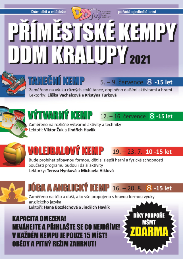 Příměstské kempy DDM Kralupy 2021