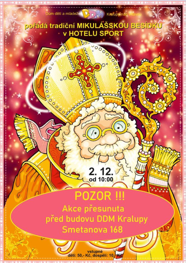 Mikulášská besídka pro nejmenší - změna místa konání!!!